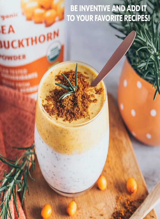 CONSA Organic Sea Buckthorn Berry Powder - 100% Pure Sea Buckthorn Powder - Source of Various Vitamins & Minerals (100 Gram) - Image 3